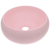vidaXL Luxury Wash Basin Round Matt Pink 40x15 cm Ceramic