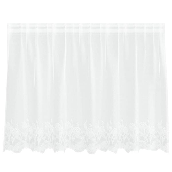 vidaXL Lace Curtain with Curtains Floral White 80 x 200 cm Polyester
