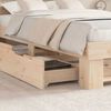 vidaXL Bed Frame with Headboard Brown 135 x 190 cm Solid Pine Wood