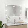 vidaXL Wall Frameless Mirror with LED Lights Rectangular Glass