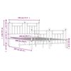 vidaXL Metal Bed Frame without Mattress with Footboard White 140x200cm