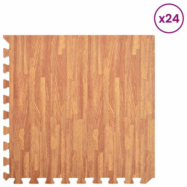 vidaXL Puzzle Exercise Mats 24 pcs Brown 8.64 ㎡ EVA Foam