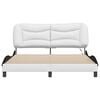 vidaXL Bed Frame with LED without Mattress "Hvar" White and Black 160x200 cm