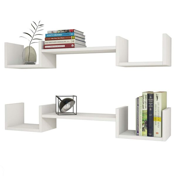 Homemania Wall Shelf Life 107.2x22x17cm White