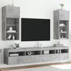 vidaXL TV Cabinets with LED Lights 2 pcs Concrete Grey 40.5x30x90 cm