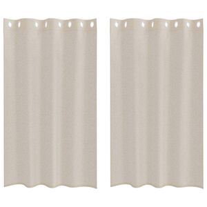 vidaXL Voile Curtain 2 pcs Sand 140 x 175 cm Linen Fabric
