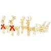 vidaXL Christmas Reindeer with sleigh 5 pcs 240 LEDs Warm White