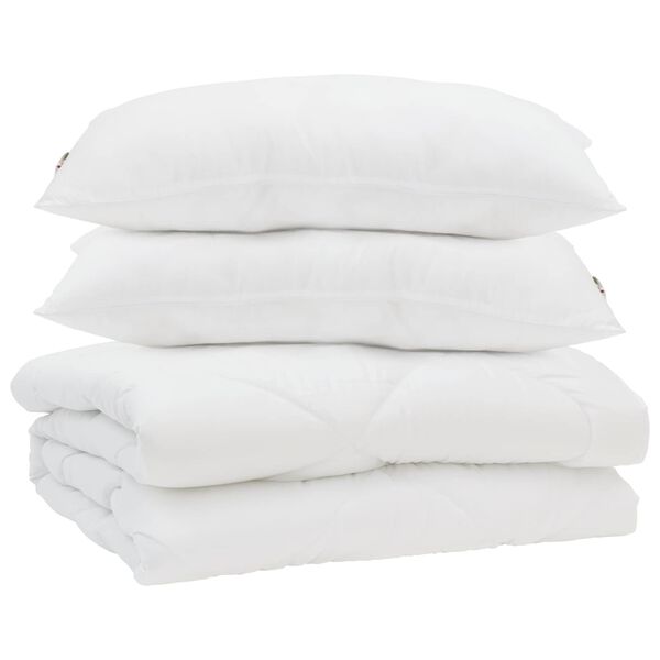 vidaXL Summer Duvet with Pillow 3 pcs White Microfibre