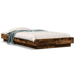 vidaXL Bed Frame without Mattress Smoked Oak 100x200 cm