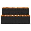 vidaXL Hot Tub Step Black 100x50x50.5 cm Poly Rattan and Solid Acacia