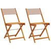 vidaXL Bistro Chairs 2 pcs Taupe Solid Wood Acacia and Fabric