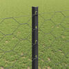 vidaXL Fence with Post Grey 1.2 x 50 m Steel and PVC