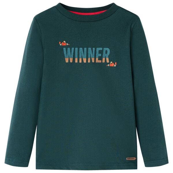 Kids' T-shirt with Long Sleeves Dark Green 128