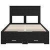 vidaXL Bed Frame with Headboard Black Oak 135 x 190 cm Engineered Wood