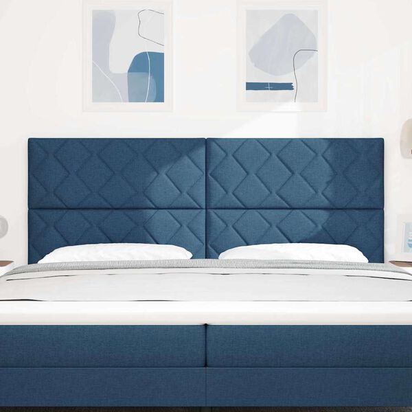 vidaXL Headboard with Headboard Blue 200 cm Faux Leather