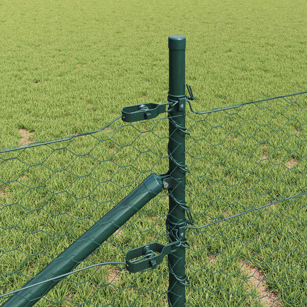 vidaXL Fence Post Green 10 x 0.4 m (36 mm mesh) Steel and PVC