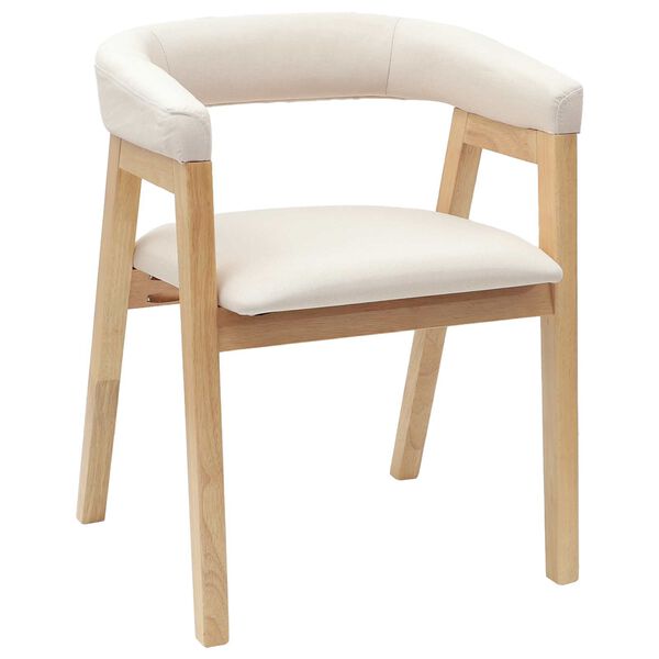 vidaXL Dining Chairs 2 pcs Natural 54 x 57 x 73 cm Solid Rubber Wood