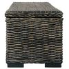 vidaXL Storage Box 120 cm Black Kubu Rattan and Solid Mango Wood