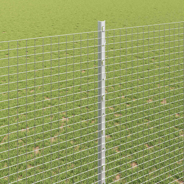 vidaXL Fence with Post Silver 1.5 x 10 m Steel