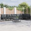 vidaXL Garden Sofa Set with Cushion 7 pcs Black Steel