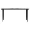 vidaXL Garden Dining Table Black 160x80x74cm Steel and Tempered Glass
