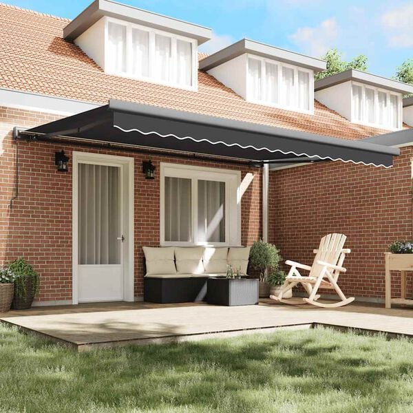 vidaXL Retractable Awning Anthracite 4.5x3 m Fabric and Aluminium