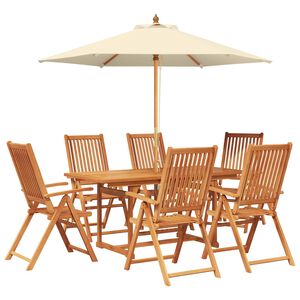 vidaXL Outdoor Dining Set with Parasol 8 pcs 6-Seaters