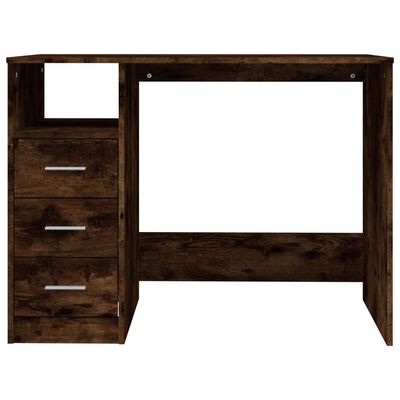vidaXL Desk with Drawers Smoked Oak 102x50x76 cm Engineered Wood