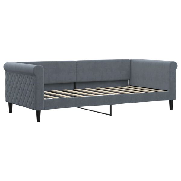 vidaXL Daybed with Mattress Blue Dark Grey 90x190 cm Velvet