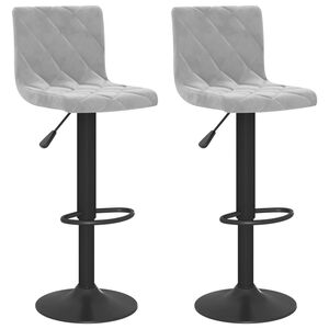 vidaXL Bar Stools 2 pcs Light Grey Velvet