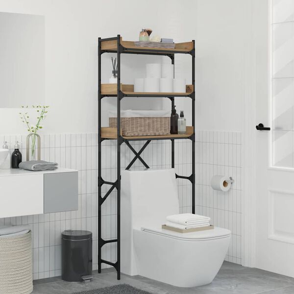 vidaXL Washing Machine Shelf with Shelf Artisan Oak 67 x 25 x 163 cm