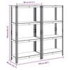 vidaXL 4-Layer Storage Shelves 2 pcs Blue Steel&Engineered Wood