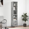 vidaXL Highboard Concrete Grey 34.5x34x180 cm Engineered Wood