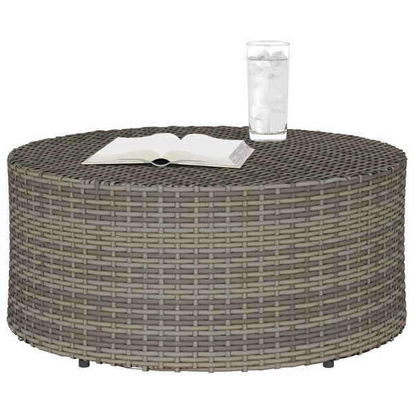 vidaXL Outdoor Coffee Tables Grey &Oslash; 68 x 30 cm Rattan