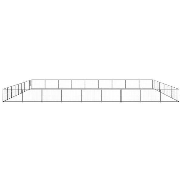 vidaXL Dog Kennel Black 81 m&sup2; Steel