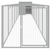 vidaXL Dog House with Run Light Grey 110x813x110 cm Galvanised Steel