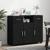 vidaXL Wooden Cabinet Black 88.5 x 30.5 x 73 cm Engineered Wood
