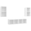 vidaXL Wall-mounted TV Cabinets 4 pcs White Engineered Wood