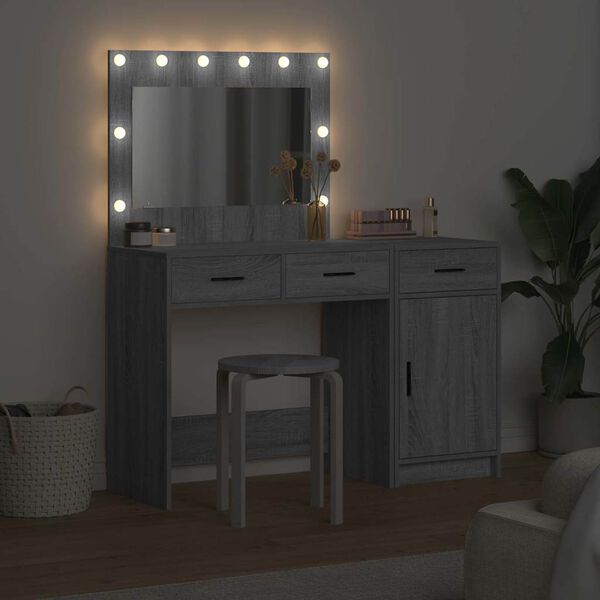 vidaXL Dressing Table 2 pcs Grey 40 x 41 x 75 cm Engineered wood