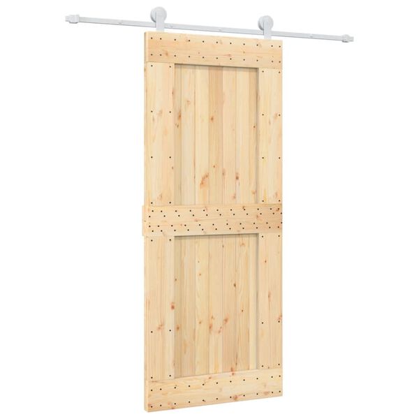vidaXL Sliding Door with Hardware Set 85x210 cm Solid Wood Pine