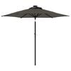vidaXL Garden Parasol with LEDs and Steel Pole Anthracite 225x225x212cm