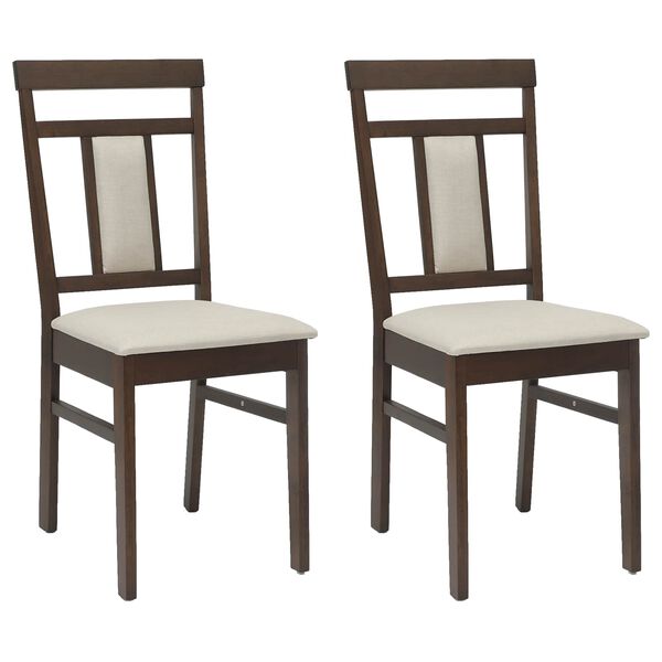 vidaXL Dining Chair 2 pcs Light Brown and Light Solid Rubber Wood