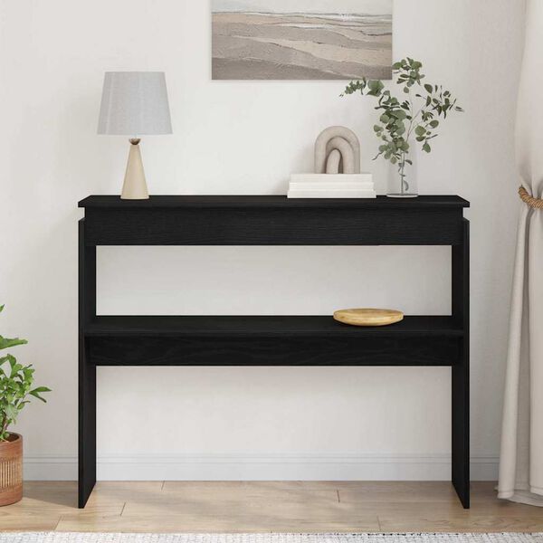 vidaXL Console Table Black Oak 80 x 30 x 102 cm Engineered Wood