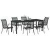 vidaXL Garden Dining Set 7 pcs Black Powder-Coated Steel