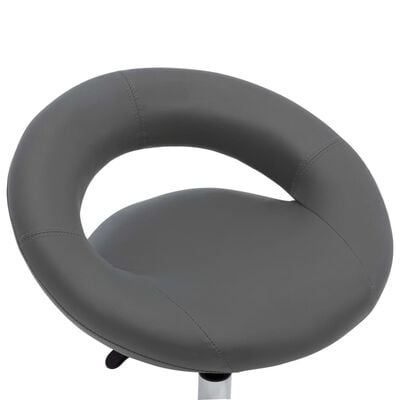 vidaXL Rolling Work Chair Grey Faux Leather