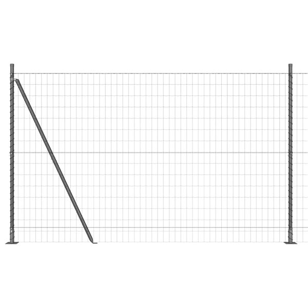 vidaXL Fence with Post Grey 1.6 x 10 m Steel and PVC