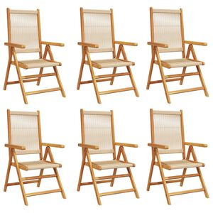 vidaXL Reclining Garden Chairs 6 pcs Beige Solid Wood Acacia