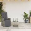 vidaXL 2 Piece Garden Dining Set with Cushions Grey Poly Rattan