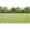 vidaXL Fence with Post Silver 0.4 x 25 m Steel