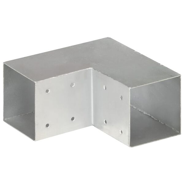 vidaXL Post Connector L Shape Galvanised Metal 91x91 mm